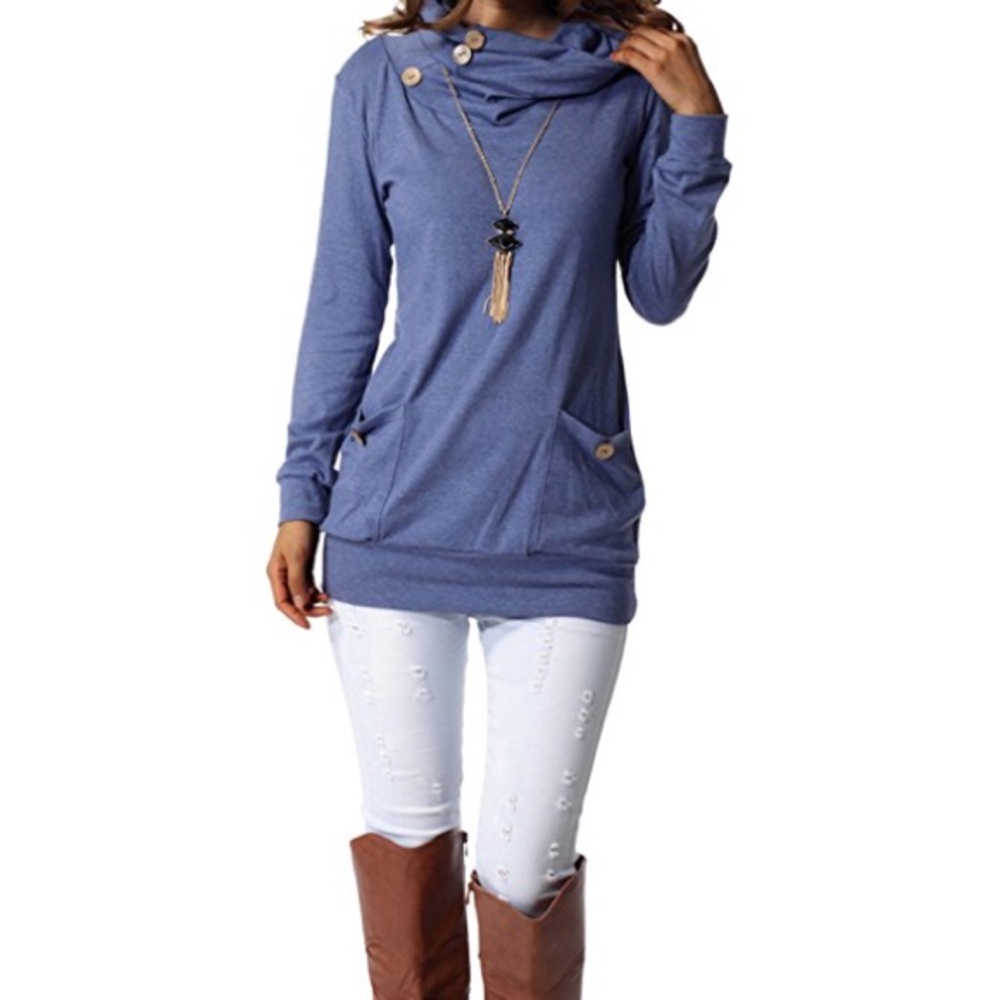 💧HAILEY Womens Cowl Neck Pullover Sweater Top💧